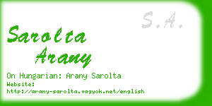sarolta arany business card